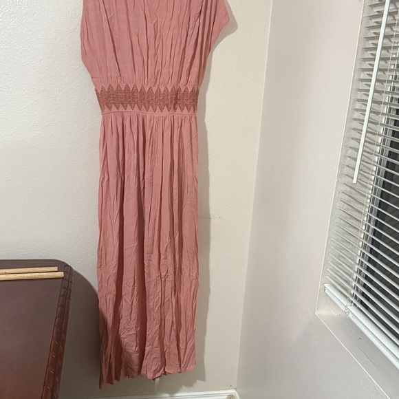 Free people Devon gauzy casual Pink Maxi Dress Sz large L - Picture 9 of 13